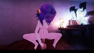 VRChat - Girl pleasuring this dildo like it's Daddy's cock