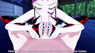 Demon Slayer - Daki shows you her Footjob skills than fucks you until Creampie
