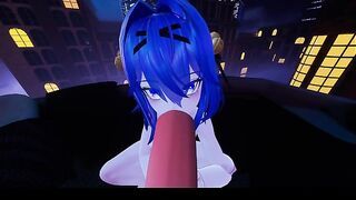 VRChat - Slutty girl welcomes daddy after his return