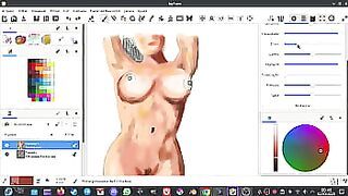 Drawing and Painting Beautiful Body Hot Woman Sexy