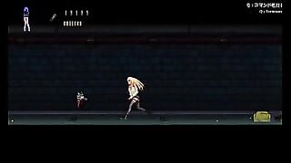 Hentai Game "Parasite in city" sexy blonde girl. Commented Gameplay