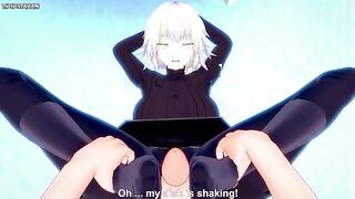 POV Hentai Footjob from Jeanne d'Arc from Fate/Grand Order