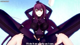 POV Hentai Footjob from Scathach from Fate/Grand Order
