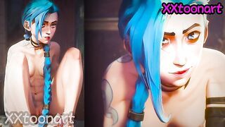 Arcane Leauge Of Legends Mix Hentai - Jinx blue hair Small Tits but i love it