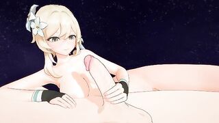 Lumine gives you a handjob (Genshin Impact Hentai Animation)