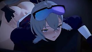 Silver wolf and Caelus in a videogames night (Honkai: Star Rail)