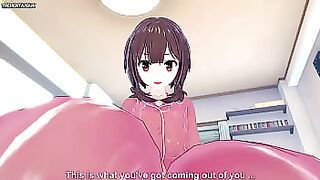 Megumin doing a feetjob