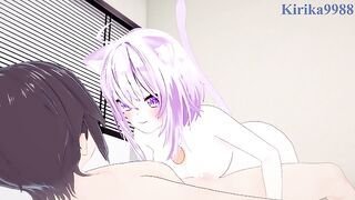 Nekomata Okayu plays hard with my penis in the bedroom. - Hololive VTuber Hentai