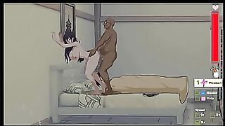 Young girl gets fucked by an old man. Hentai game, visual novel.