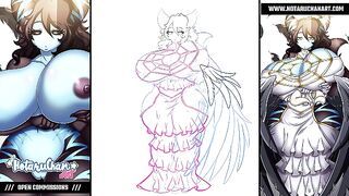 Furry Big Ass and Busty Albedo BBW with Huge Ass and Tits Hentai Ecchi Anime By HotaruChanART