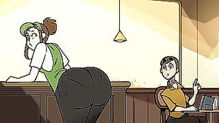 Chubby Barista with Giant Lactating Boobs - 3D Cartoon Parody HQ