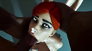 3d Anime Redhead Girl loves Big Black Cock 0.1v
