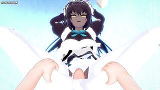 POV Hentai Footjob from Karin Kakudate from Blue Archive