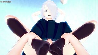 POV Hentai Footjob from Yanagi Reiko from Boku No Hero Academia