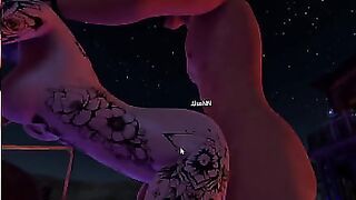 An unexpected trio at the bonfire