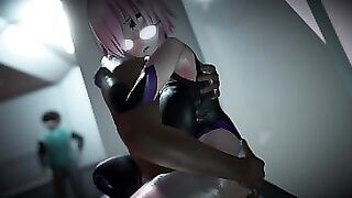Mash Kyrielight having sex in the shadows of the passageway