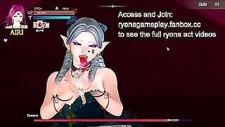 Airi being licked by giant lady in Guilty hell 2 hentai game video