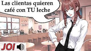 Correte sin parar la cafetería sexual. JOI hentai en español.