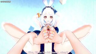 POV Hentai Footjob from Mualani from Genshin Impact