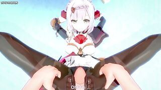 POV Hentai Footjob from Noelle from Genshin Impact