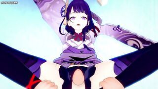 POV Hentai Footjob from Raiden Shogun from Genshin Impact