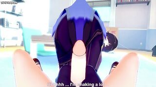 POV Hentai Footjob from Yelan from Genshin Impact