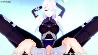 POV Hentai Footjob from AK 15 from Girls Frontline