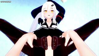 POV Hentai Footjob from Mosberg m590 from Girls Frontline