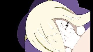 Blonde gulping milk down