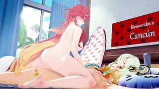 GENSHIN IMPACT BEACH SEX - Xilonen & Mavuika [LESBIAN SEX ANIMATION YURI]