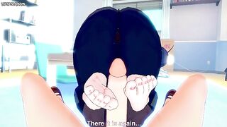 POV Hentai Footjob from Asako Kusakabe from Grisala No Kajitsu