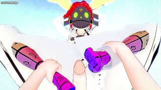 POV Hentai Footjob from Jack-O Valentine from Guilty Gear