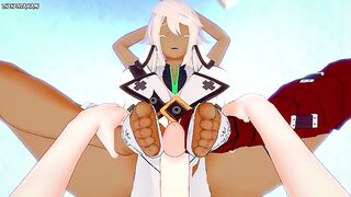 POV Hentai Footjob from Ramlethal Valentine from Guilty Gear