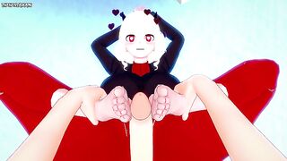 POV Hentai Footjob from Modeus from Helltaker