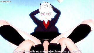 POV Hentai Footjob from Pandemonica from Helltaker