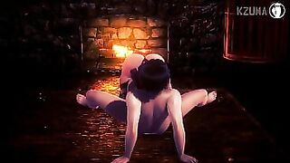 Goth girl fucking and moaning hot with vibrator - 3D Anime Hentai uncensored