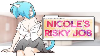 Nicole Risky Job #3 - Camgirl plays with a lesbian on webcam and squirt! - 100% Game
