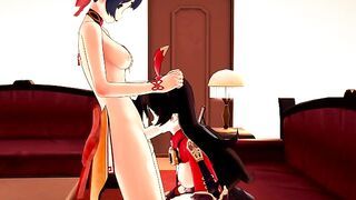 FUTA AMBER AND XIANGLING DOGGYSTYLE AND BLOWJOB GENSHIN IMPACT (3D HENTAI)