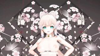 Kokomi Undress Dance Hentai Genshin Impact Catgirl MMD 3D Clear Blue Eyes Color Edit Smixix