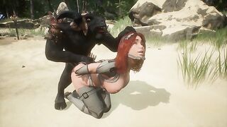 Furry Goatman suit and anime girl fucking