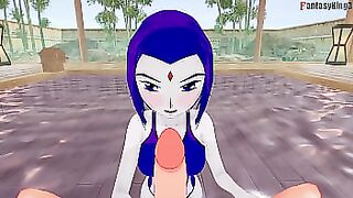 Raven bikini blowjob | 1 |Titans | Full & POV on Sheer & PTRN: Fantasyking3