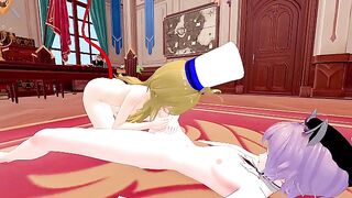 3D Escoffier and Dahlia having sex in Jean's office