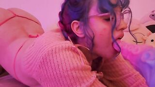 Cute pink girl fucks her favourite big dick