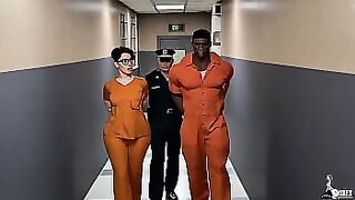 Nerdy girl gets stuffed full of fat cock in prison