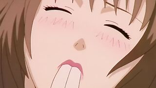 Anime lesbian group and masturbation session