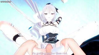 POV Hentai Footjob from Vill V from Honkai Impact