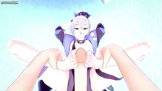 POV Hentai Footjob from Silver Wolf from Honkai Star Rail