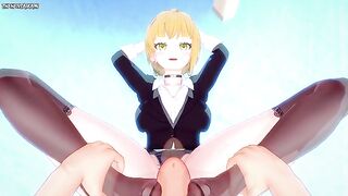 POV Hentai Footjob from Frederica Miyamoto from Idolmaster