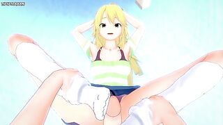 POV Hentai Footjob from Miki Hoshino from Idolmaster