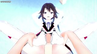 POV Hentai Footjob from Houki Shinonono from Infinite Stratos